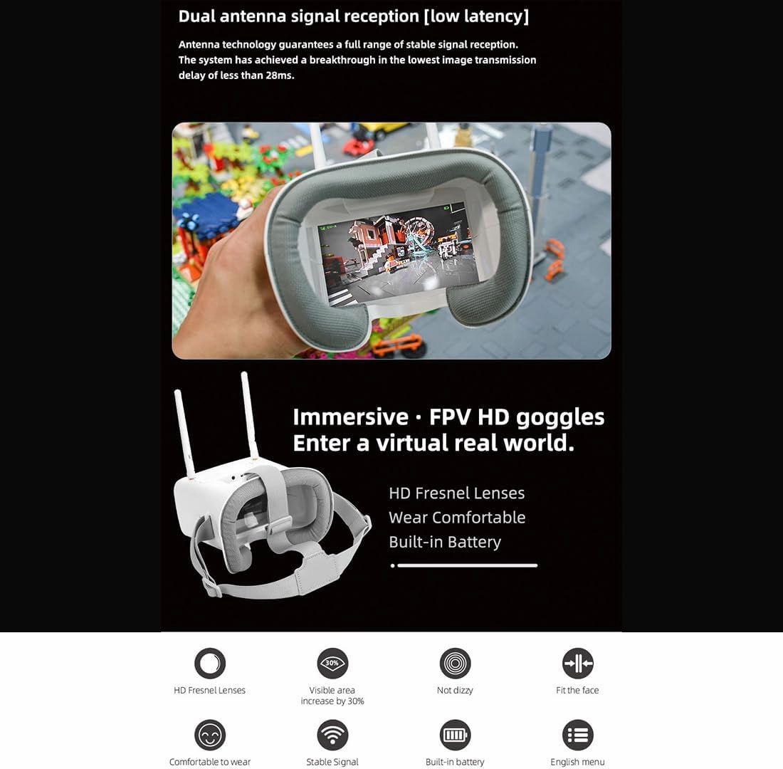 Mini Off-Road Vehicle with FPV Camera, 1/64 Scale 2.4G Full Proportional RC Electric 4WD Climbing Car Remote Control Drift Car Gift (FPV Goggles Version)
