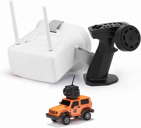 Mini Off-Road Vehicle with FPV Camera, 1/64 Scale 2.4G Full Proportional RC Electric 4WD Climbing Car Remote Control Drift Car Gift (FPV Goggles Version)