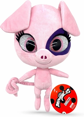Miraculous Ladybug Kwami Mon Ami Plush Toy - Daizzi The Pig, Super Soft Stuffed Animal - 9-inch Collectible Plush Figure, Ladybug & Cat Noir, Gift Stocking Stuffer for Kids & Collectors