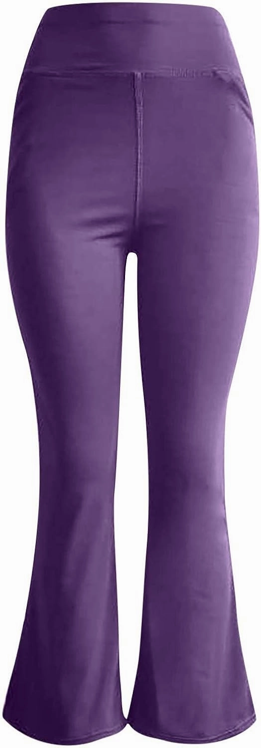 Mmoneyake Women's Yoga Pants with Pockets for Women Bootcut Wide Leg Pants Stretch Tummy Control High Waisted Workout Pants