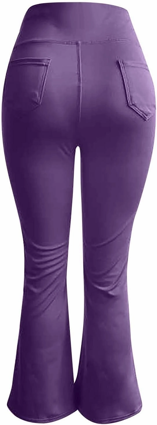 Mmoneyake Women's Yoga Pants with Pockets for Women Bootcut Wide Leg Pants Stretch Tummy Control High Waisted Workout Pants
