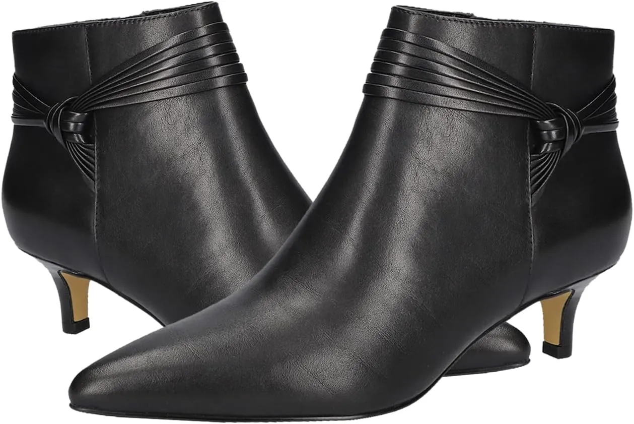 MOOMMO Women Low Kitten Heel Suede Ankle Boots Bow Pointed Closed Toe Zipper Chelsea Boots 2" Heels Buckle Strap Faux Suede Boot Zip Up Short Dress Booties Fall Office Wedding Comfy Cute 4-11 M US