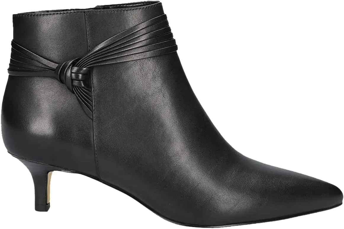 MOOMMO Women Low Kitten Heel Suede Ankle Boots Bow Pointed Closed Toe Zipper Chelsea Boots 2" Heels Buckle Strap Faux Suede Boot Zip Up Short Dress Booties Fall Office Wedding Comfy Cute 4-11 M US