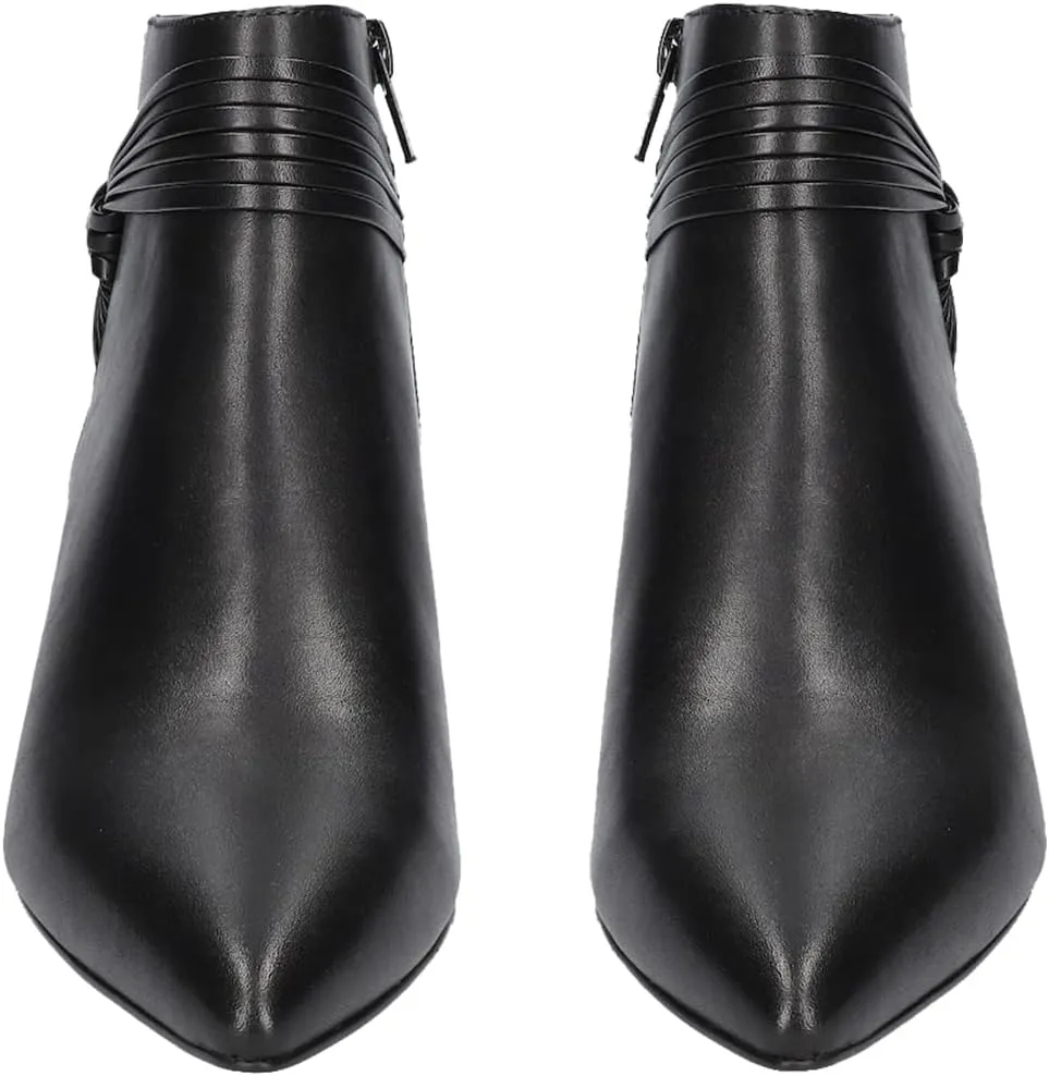 MOOMMO Women Low Kitten Heel Suede Ankle Boots Bow Pointed Closed Toe Zipper Chelsea Boots 2" Heels Buckle Strap Faux Suede Boot Zip Up Short Dress Booties Fall Office Wedding Comfy Cute 4-11 M US
