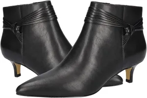 MOOMMO Women Low Kitten Heel Suede Ankle Boots Bow Pointed Closed Toe Zipper Chelsea Boots 2" Heels Buckle Strap Faux Suede Boot Zip Up Short Dress Booties Fall Office Wedding Comfy Cute 4-11 M US