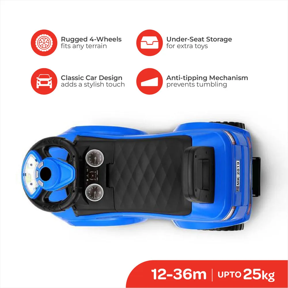 Moon -  Zippy Ride On Sports Car For Boys And Girls, 12-36 M - Blue