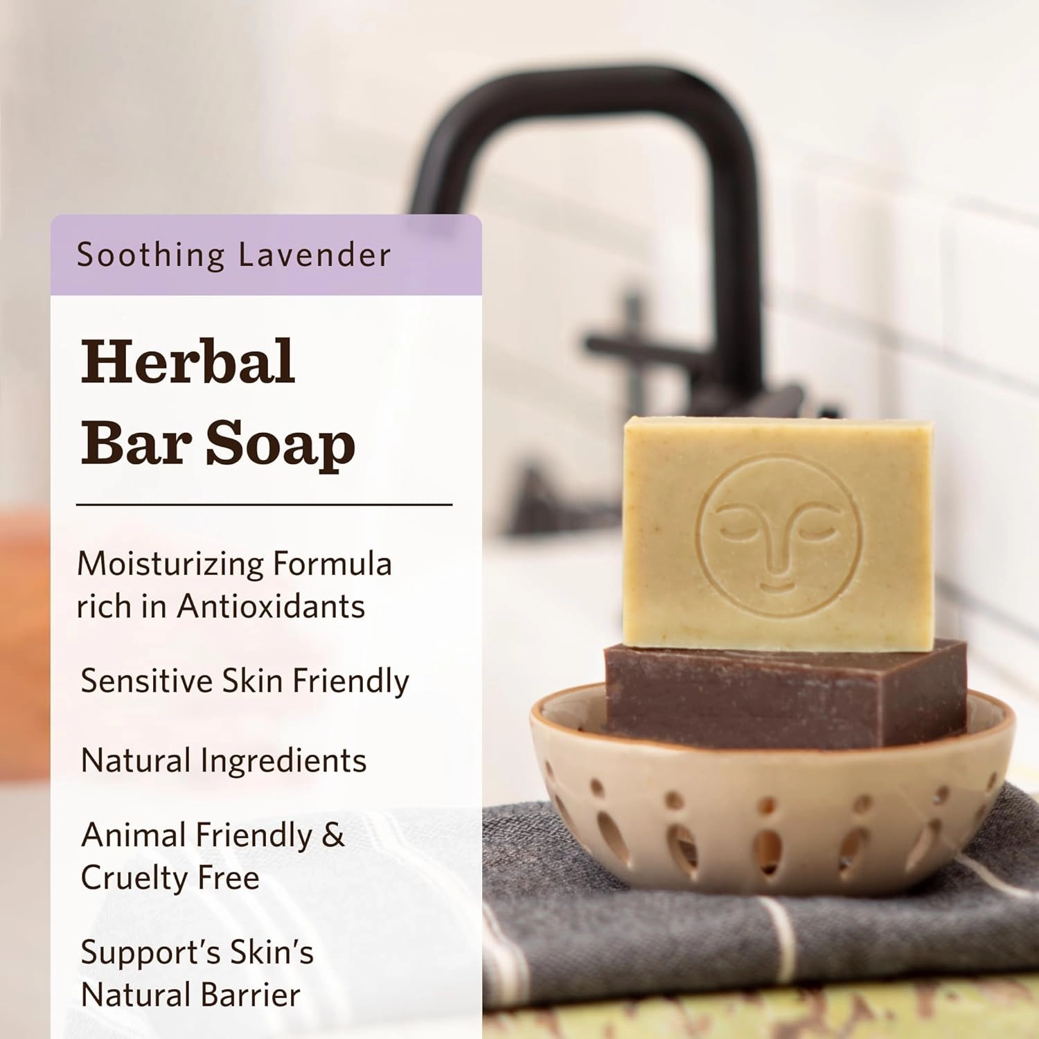 Moon Valley Organics Natural Body Wash and Face Wash Soap Bar Natural Bar Soap, Pack of 3, Lavender