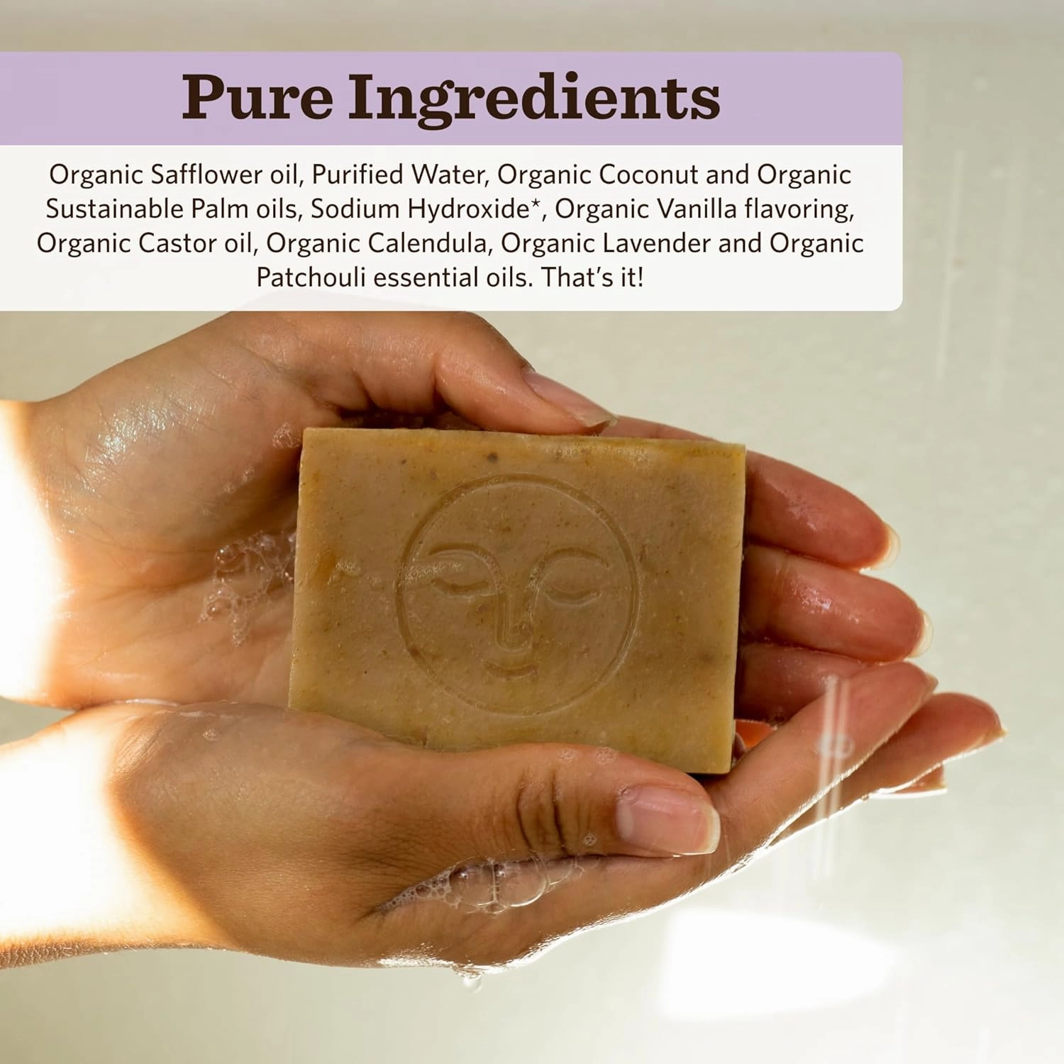 Moon Valley Organics Natural Body Wash and Face Wash Soap Bar Natural Bar Soap, Pack of 3, Lavender