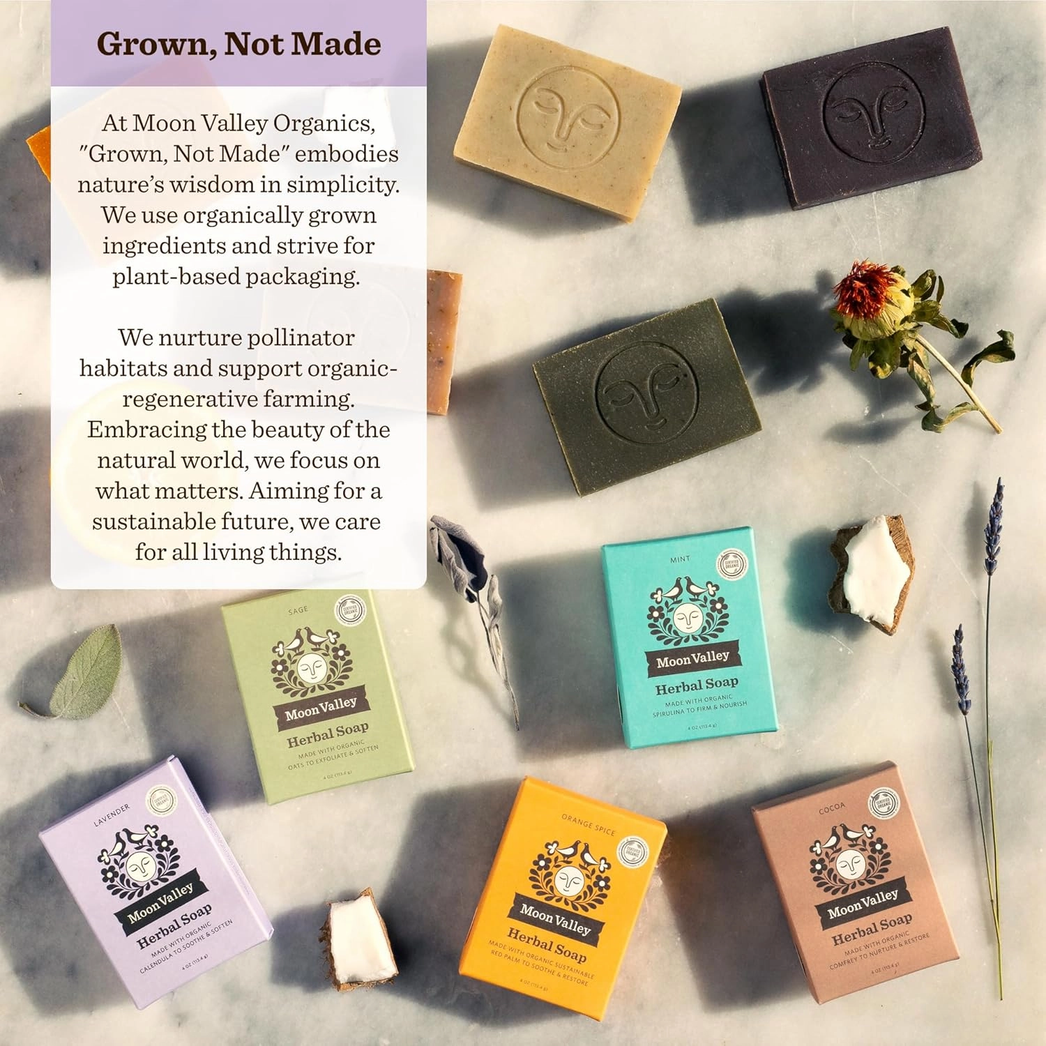 Moon Valley Organics Natural Body Wash and Face Wash Soap Bar Natural Bar Soap, Pack of 3, Lavender