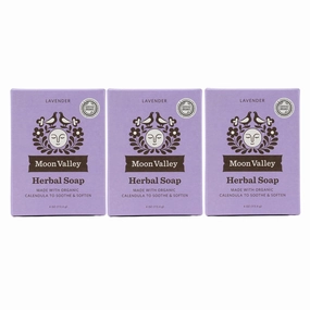 Moon Valley Organics Natural Body Wash and Face Wash Soap Bar Natural Bar Soap, Pack of 3, Lavender