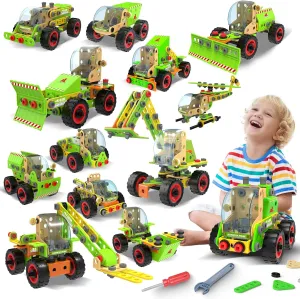 MOONTOY 14-in-1 Building Stem Toy Set for 4 5 6 7 8 9  Year Old Boy Birthday Gifts, STEM Toy Educational Engineering Kit, Building Toys for Kids Ages 4-8 5-7 6-8 Creative Games Boy