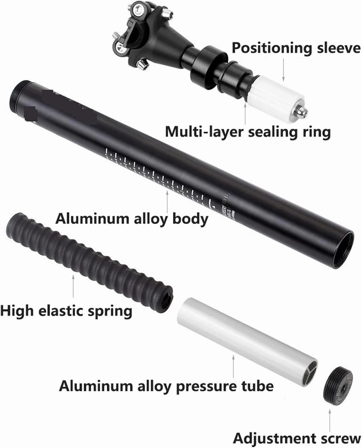 MTB Suspension Seatpost 27.2/28.6/30.4/30.9/31.6 * 400mm Bicycle Seat Post 45mm Travel Road Bike Shock Absorb Damping Seat Tube for Mountain Road Bike