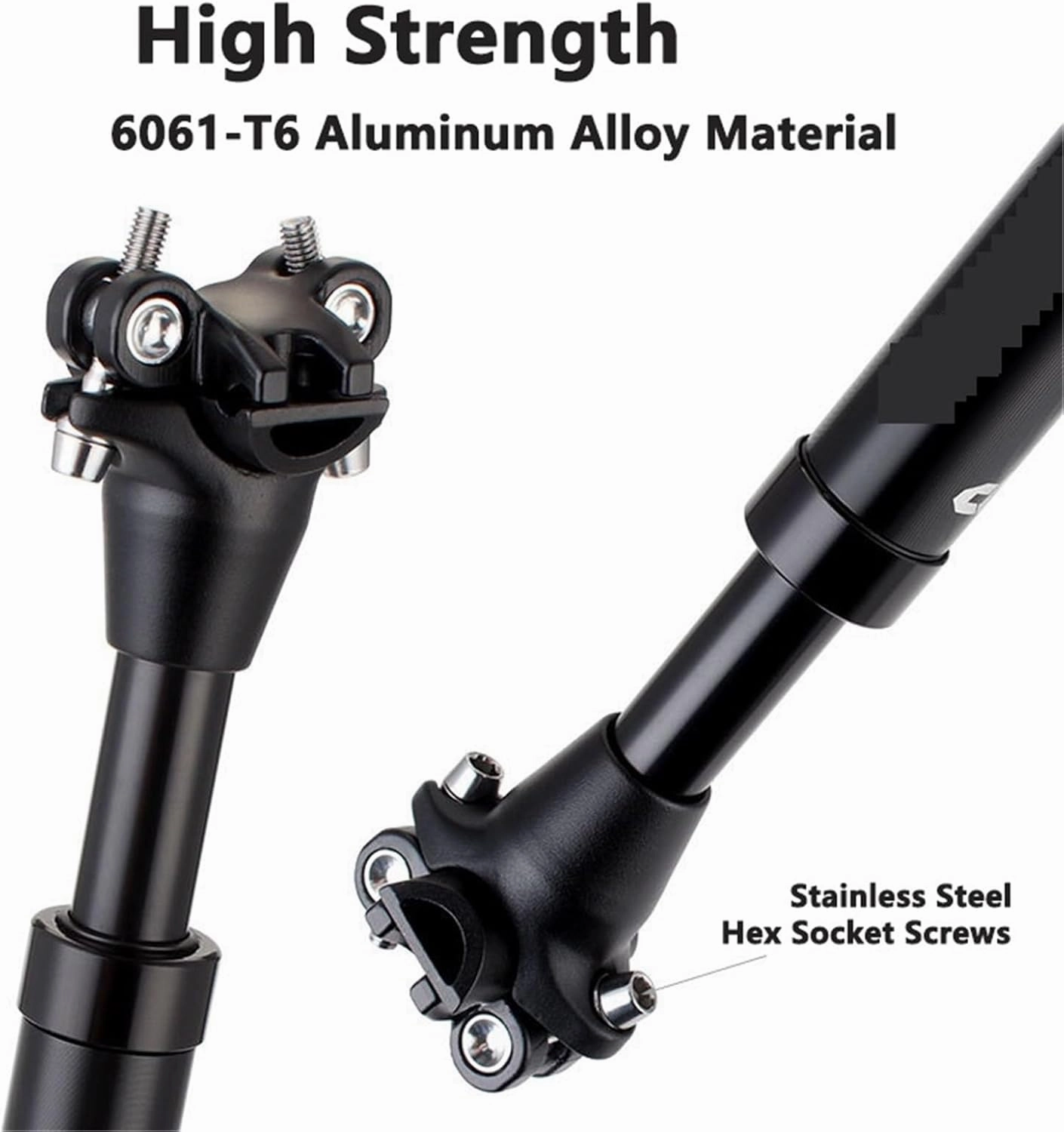 MTB Suspension Seatpost 27.2/28.6/30.4/30.9/31.6 * 400mm Bicycle Seat Post 45mm Travel Road Bike Shock Absorb Damping Seat Tube for Mountain Road Bike