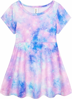 Mud Kingdom Little Girls Twirly Skater Dress for School Party Summer A-Line