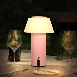 Mushroom-shaped Table Lamp, Waterproof, Battery Operated, Rechargeable, Touch Dimming, LED, Pink
