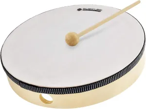 MUSICUBE 10-Inch Hand Drum for Adult Kids Natural Wooden Hand Drum Educational Hand-Held Percussion Instrument Toys for Home School Party Supplies Mallet Included