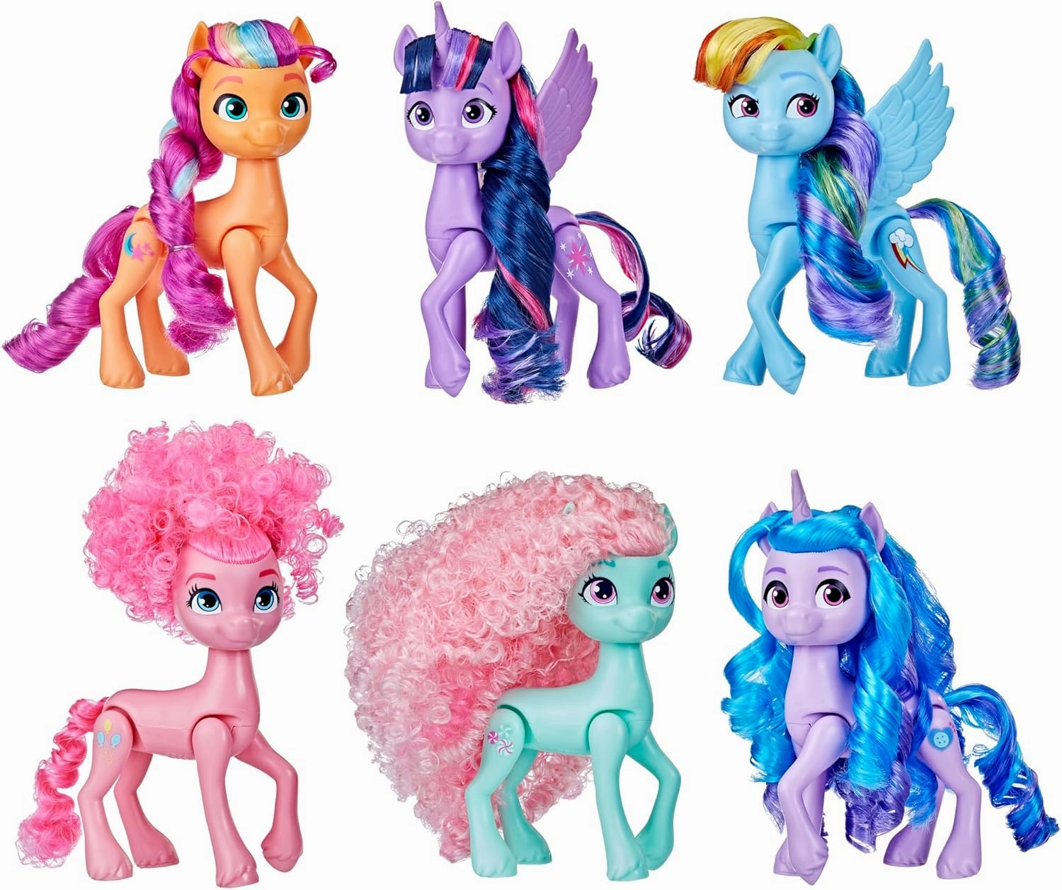 MY LITTLE PONY Dolls Rainbow Celebration, 6 Pony Figure Set, 5.5-Inch Dolls, Toys for 3 Year Old Girls and Boys, Unicorn Toys (Amazon Exclusive)