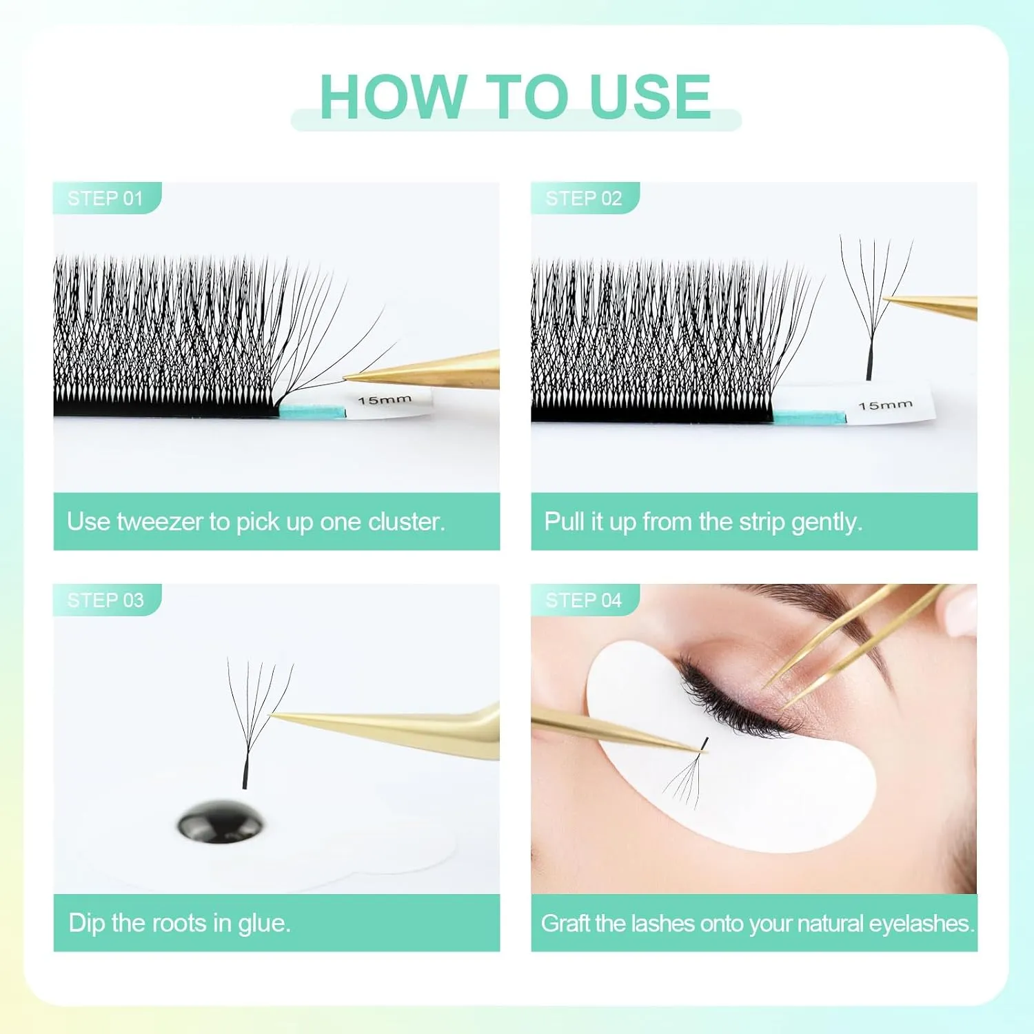 NAGARAKU 5D W Shape Eyelash Extension Supplies Natural Soft Volume 0.07mm D curl 8-15mm Mix Premade Fans Faux Mink Matte Black Cluster Easy Fanning False Lashes