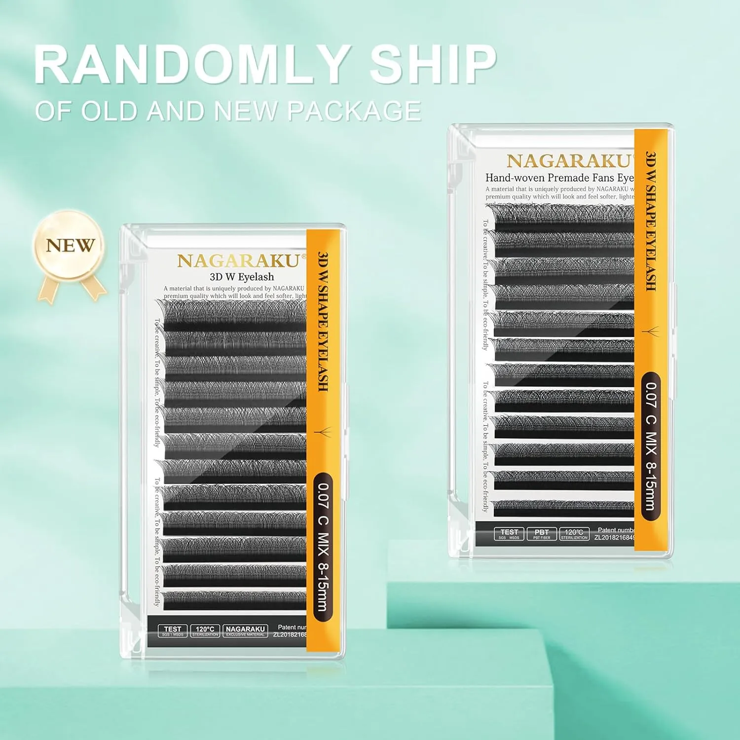 NAGARAKU 5D W Shape Eyelash Extension Supplies Natural Soft Volume 0.07mm D curl 8-15mm Mix Premade Fans Faux Mink Matte Black Cluster Easy Fanning False Lashes