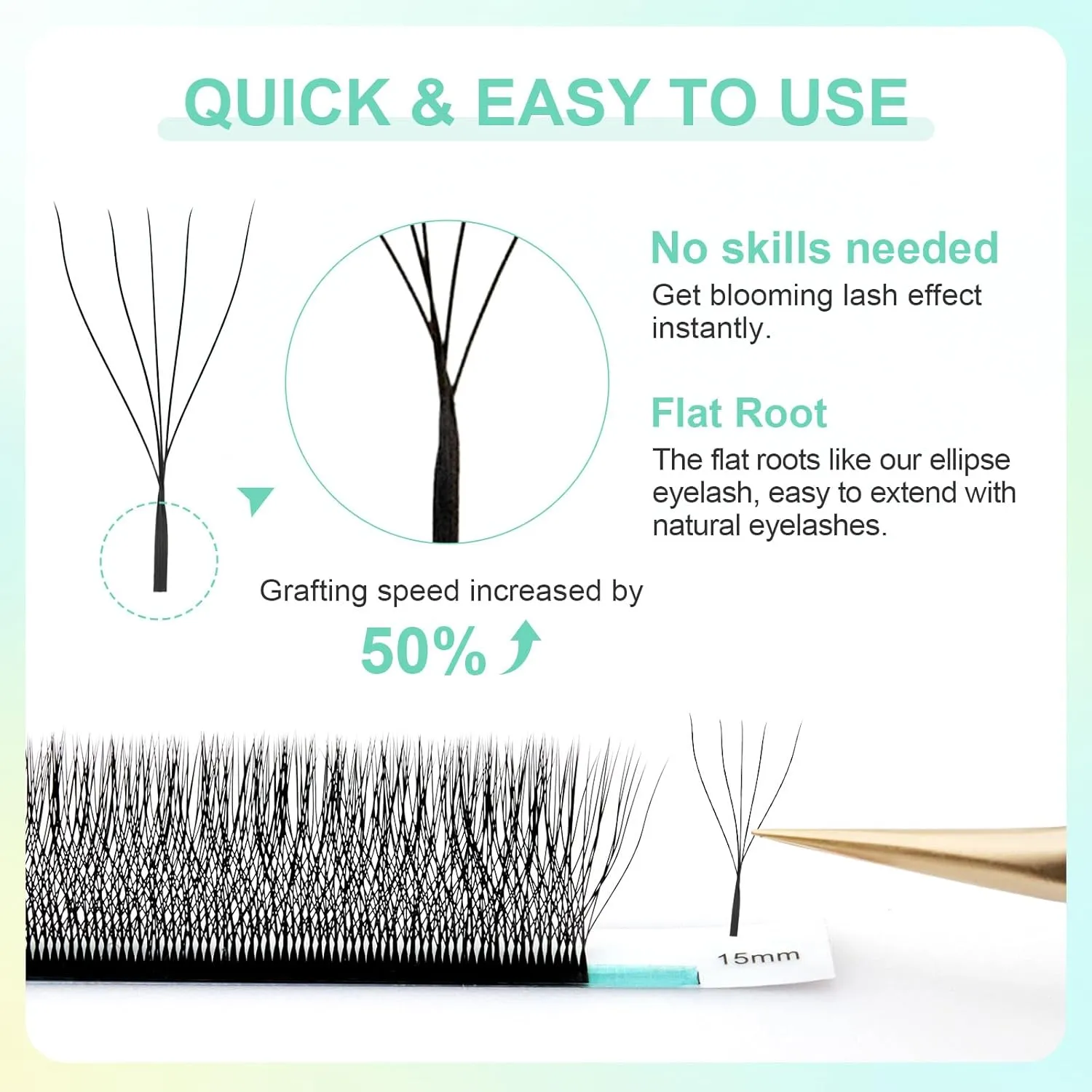 NAGARAKU 5D W Shape Eyelash Extension Supplies Natural Soft Volume 0.07mm D curl 8-15mm Mix Premade Fans Faux Mink Matte Black Cluster Easy Fanning False Lashes