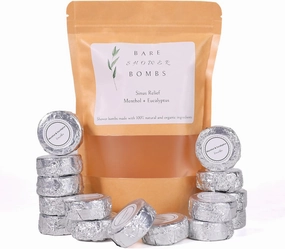 Natural and Organic Shower Steamers Menthol Eucalyptus Essential Oils, Dye and Paraben Free, Vegan, Aromatherapy, at Home Spa, Set of 15