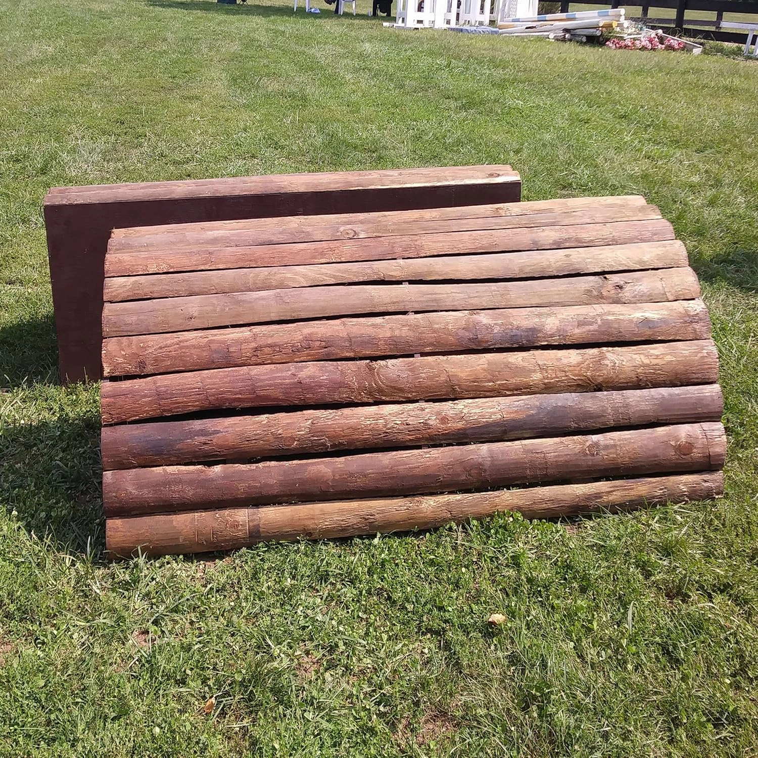 Natural Bark Roll Top Wall Horse Jumps Set/2
