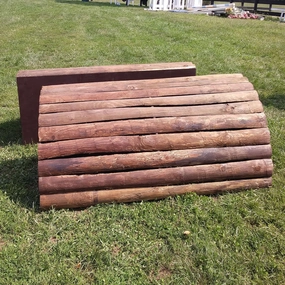 Natural Bark Roll Top Wall Horse Jumps Set/2