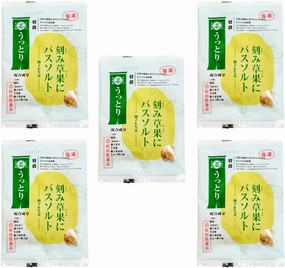 Natural Herb Bath Salt - 1.4 oz x 5 Packs - Yuzu & Ginger - Mineral Bath Soak - Sea Salt with Dried Yuzu Peels - Jojoba Oil - Made in Japan