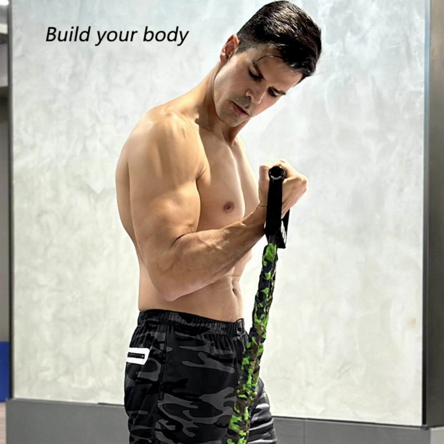 Natural Latex 3-Hole Resistance Stretcher, Men Heavy Exercise Bands with Handles, Elasticity & Tear Resistant Exercise Bands, Exercising Bands for Strength Training, Stretching