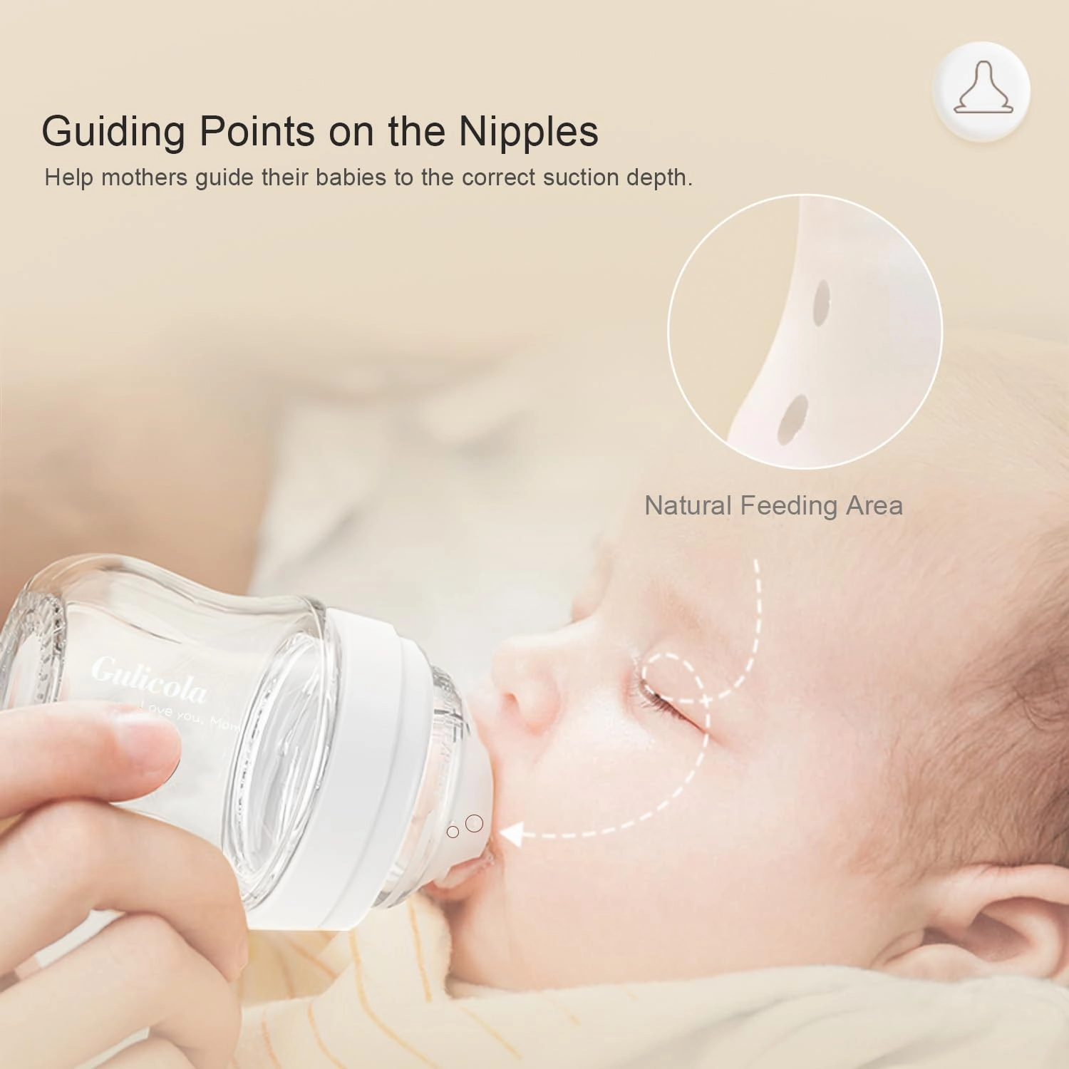 Natural PP Baby Breastfeeding Bottles Newborn Set 2 Pack, Slow Flow Nipples, 0 Months  , 5 oz - Pink