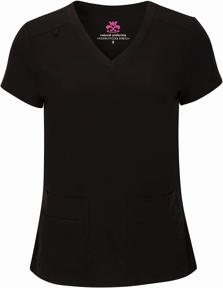 Natural Uniforms Women's Cool Stretch V-Neck Top and Cargo Pant Scrub Set with Regular and Petite Sizes