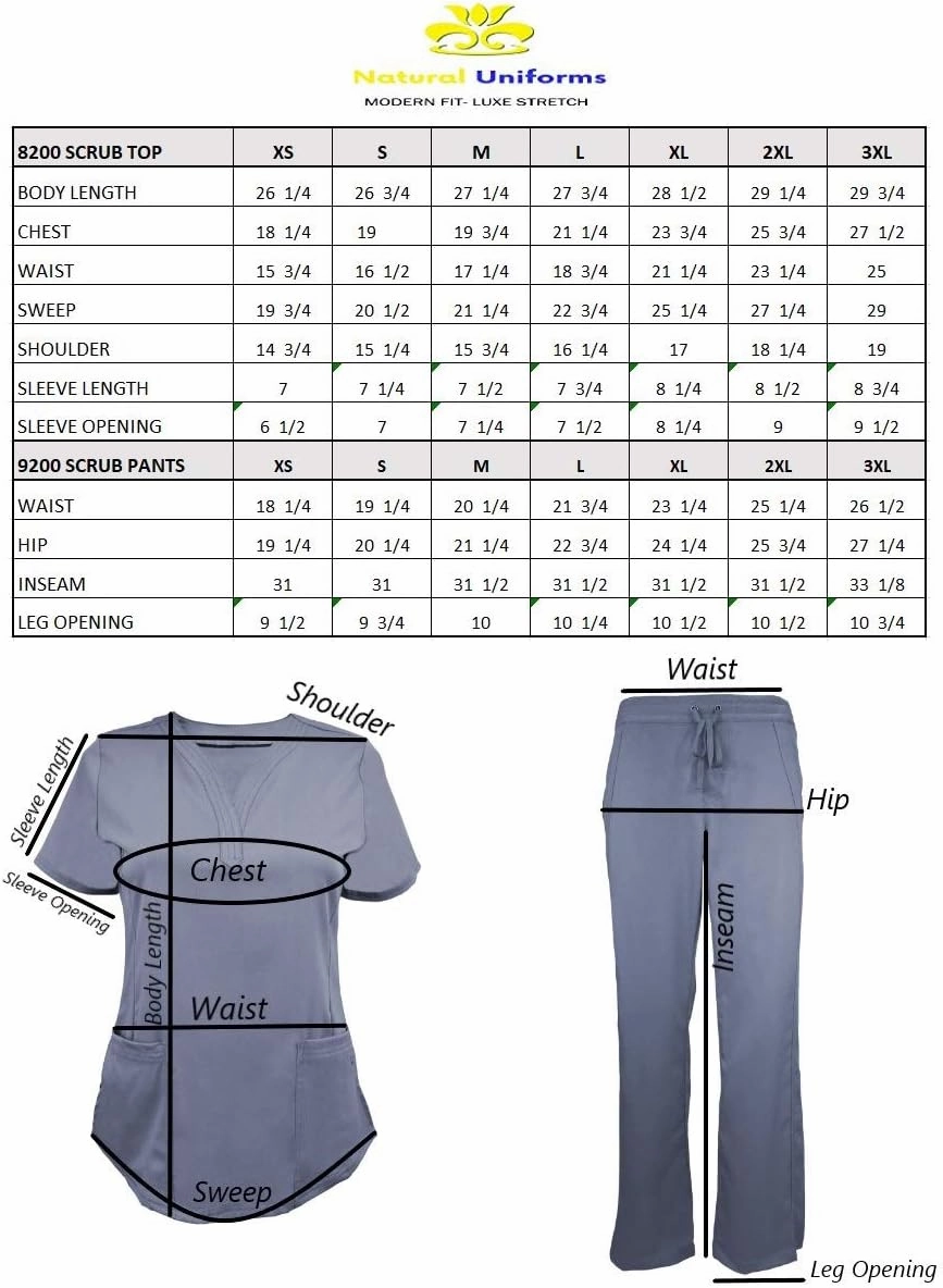 Natural Uniforms Women's Ultra Soft Y-Neck Scrub Set 8200-9200