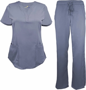 Natural Uniforms Women's Ultra Soft Y-Neck Scrub Set 8200-9200