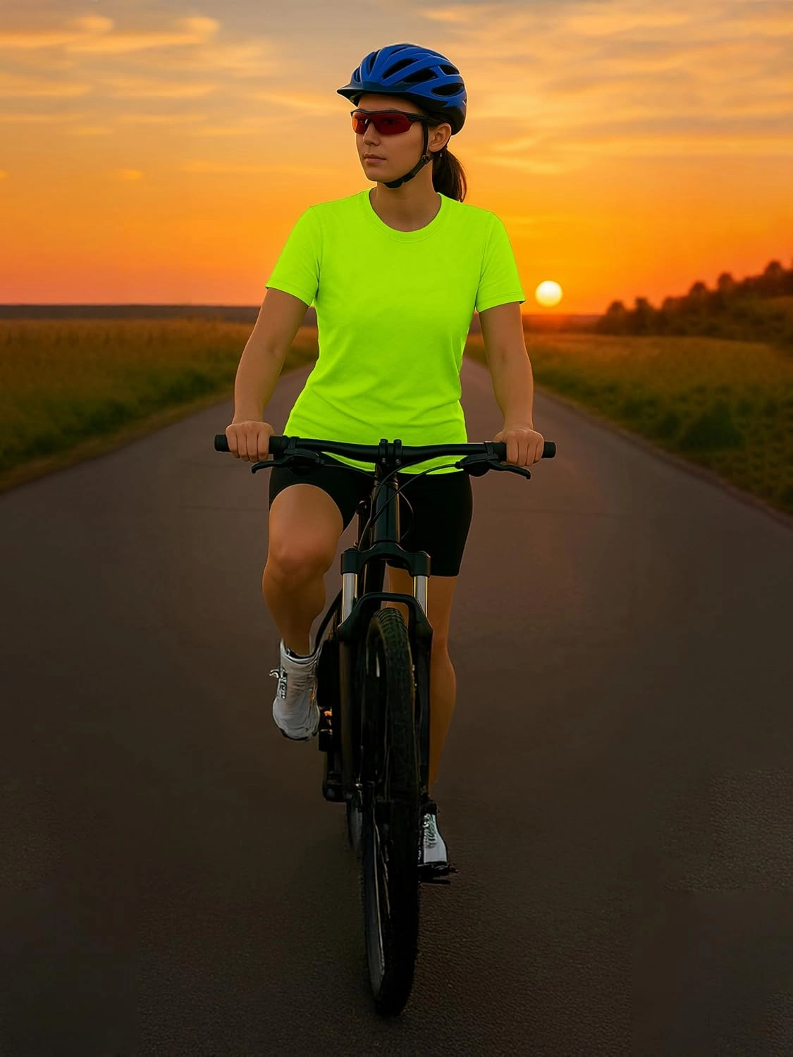 Neon Athletic Dry Fit Shirts Women Casual Short Sleeve Workout Running High Visibility Yoga Tshirt for Womens