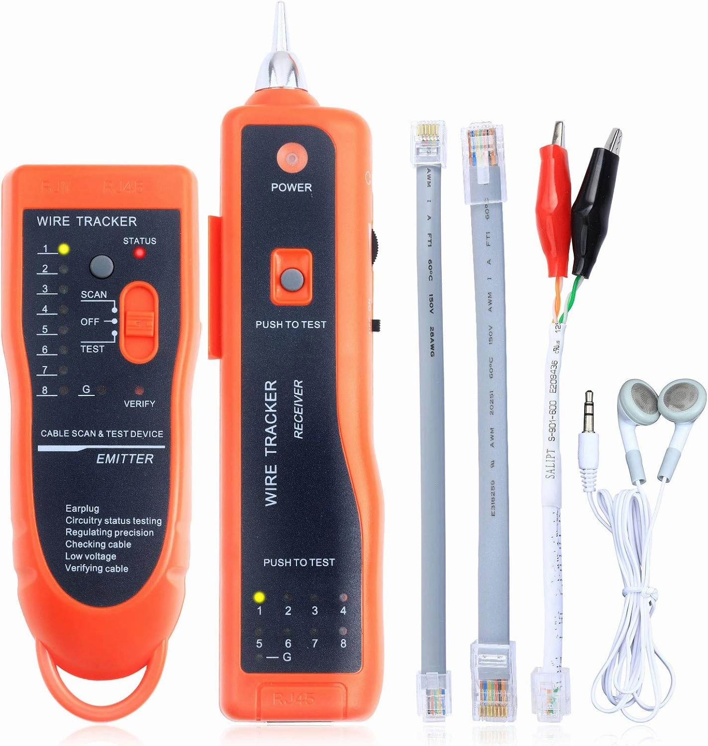 Network Cable Tester Telephone Line Cable Tracker Wire Tracer Test Rj45 Rj11 Cat5 Cat6 Ethernet LAN Network Cables
