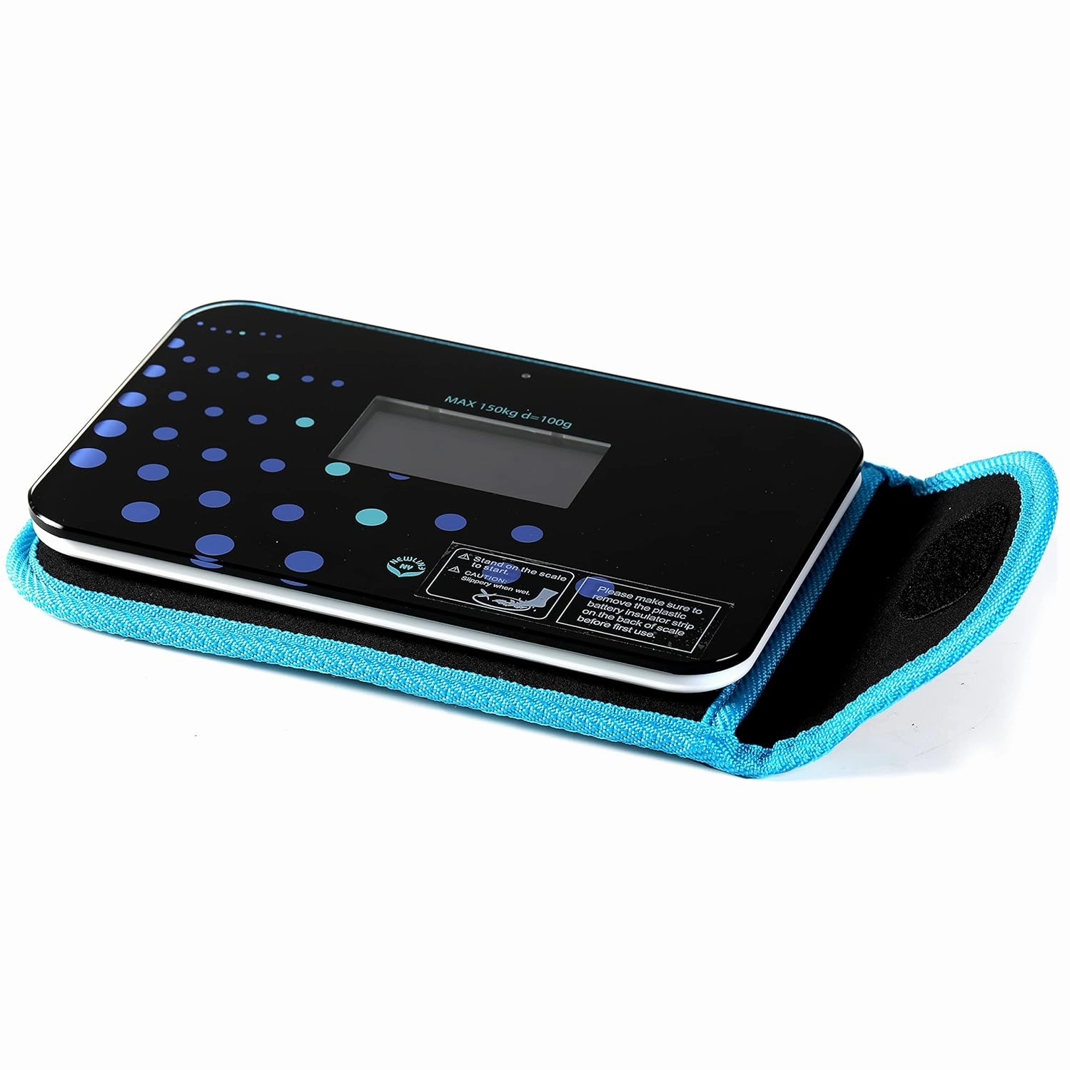 NewlineNY Step-on Super Mini Smallest Travel Bathroom Scale with Protection Sleeve: SBB0638SM-TW(Trendy Wave) S002BU