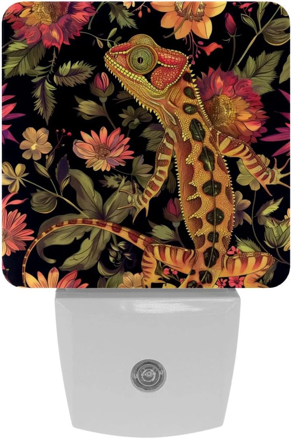 NEWzone Chameleon Florals Night Light Plug into Wall Decor 2 Pack, Decorative Night Light for Kids, Plug in Night Lights for Bedroom Living Room, Gift for Kids Adults