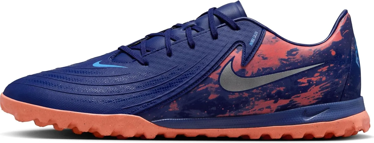 Nike Phantom GX 2 Academy Erling Haaland TF Low-Top Soccer Shoes (HV4069-400, Blue Void/Chrome) Size 8.5