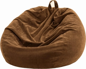 Nobildonna 3 ft Bean Bag Chair Cover (No Filler) 35"×43" Large Stuffed Animal Storage Bean Bag Washable Big Beanbag Chair Cover Premium Corduroy Bean Bag Cover for Adults,Kids,Coffee Brown 300L