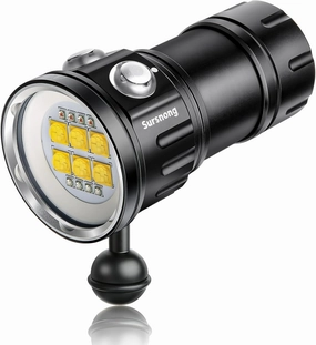 Noctilume N24 7500 Lumens Dive Light - Professional Underwater Video Light with 90 CRI, 6500K White Light, for Scuba Diving/Underwater Photography/Videography (IP68 Waterproof, 80m Depth)