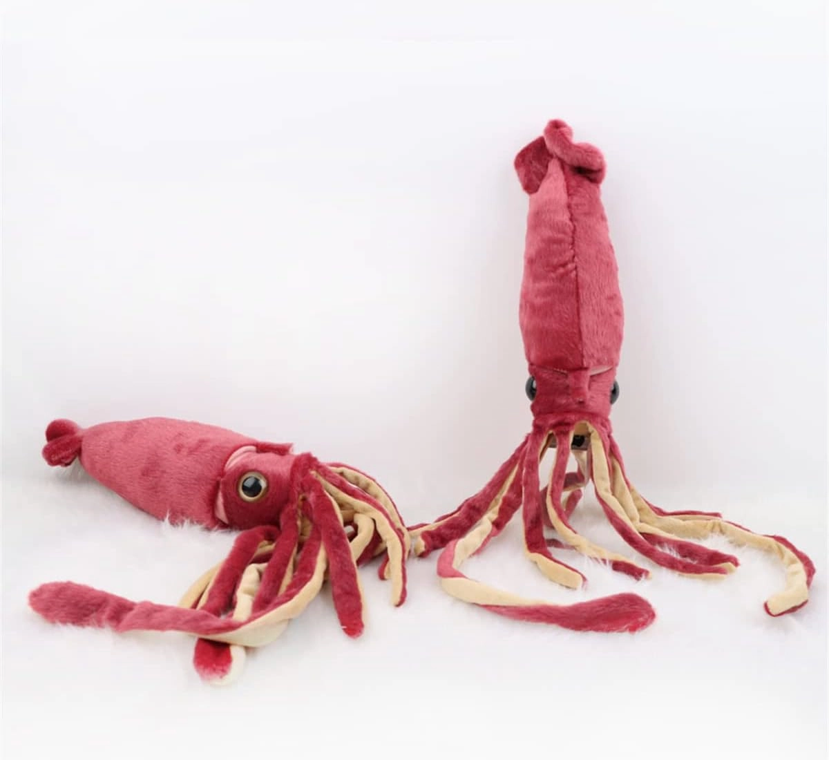 Nohito Large Giant Red Squid Stuffed Animal Plush Pillow Toy Realistic King Colossal Squid Octopus Cuttlefish Plushie Doll (Red, M)