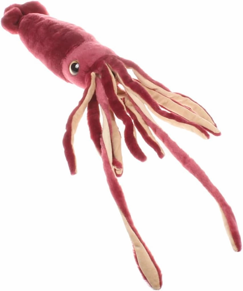 Nohito Large Giant Red Squid Stuffed Animal Plush Pillow Toy Realistic King Colossal Squid Octopus Cuttlefish Plushie Doll (Red, M)