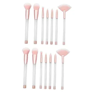 NOLITOY 14 Pcs Cosmetics Brush Set with Crystal Handle Diy Makeup Tools Makeup Brush for Women