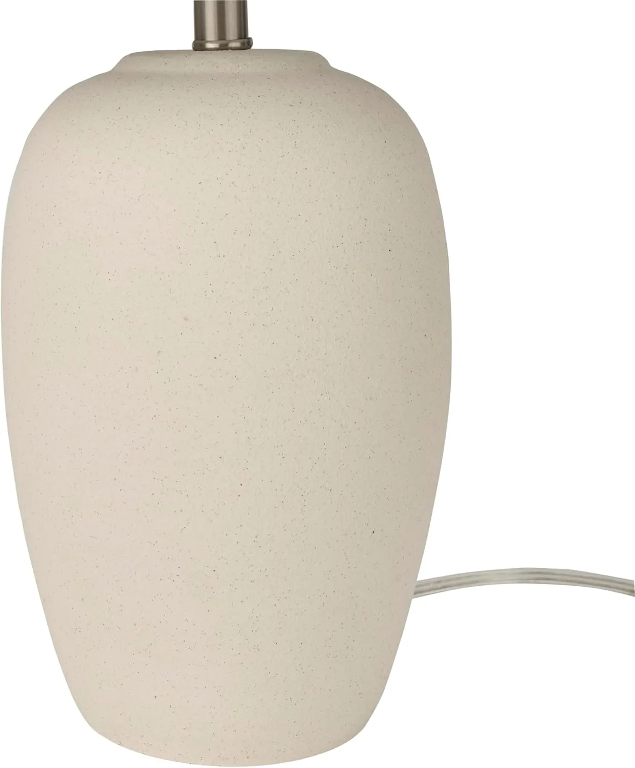 Nourison 23" Natural White Ceramic Jar Table Lamp for Bedroom, Living Room, Dining Office, with Off-White Shade