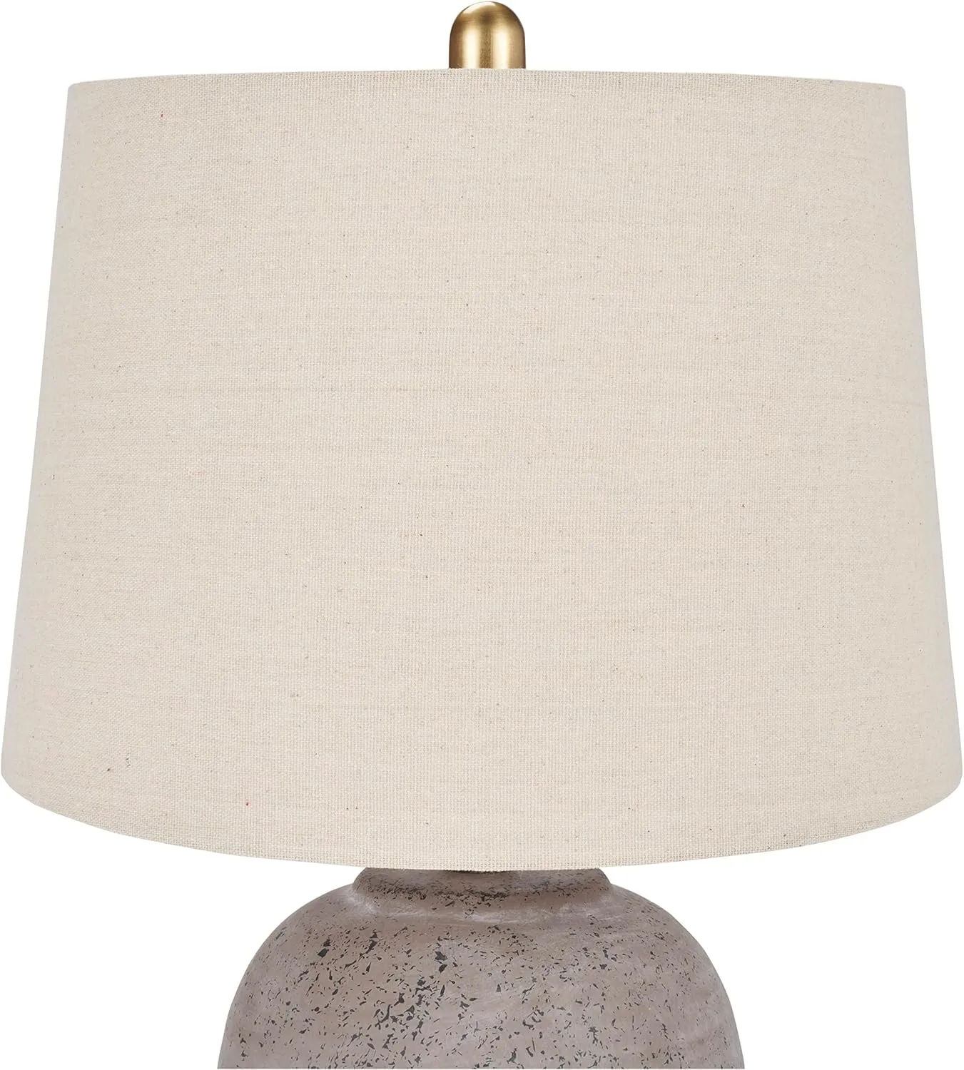 Nourison 23" Rustic Brown (Gray Undertones) Ceramic Pot Table Lamp for Bedroom, Living Room, Dining Office, Beige Shade