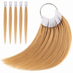 Noverlife 30PCS 9" Real Human Hair Swatches Testing Color Samples, Human Hair Color Testing Swatches, Hair Swatches for Salon Color Testing Practice