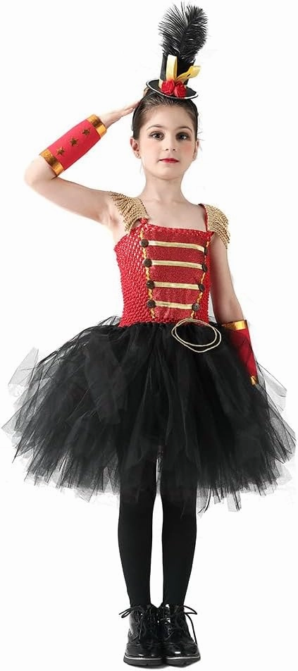 Nutcracker Costume for Girls Band Majorette Costume Halloween Christmas Nutcracker Dress-Up Costume Toy Soldier Uniform Costume Dress Performance Gown Children Clothing for Kids 10-12 Years B