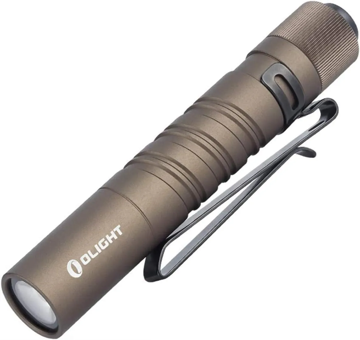 OLIGHT I3T EOS 180 Lumens Dual-Output Slim EDC Flashlight for Camping and Hiking, Tail Switch Flash Light with AAA Battery (Desert Tan)