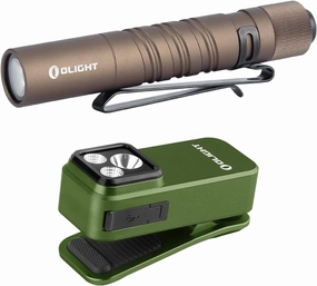 OLIGHT I3T EOS 180 Lumens Dual-Output Slim EDC Flashlight Bundle with Oclip Pro Clip-on Light