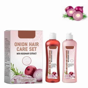 Onion Biotin and Rosemary Shampoo Treatment Set, Onion Shampoo Conditioner for Hair Silicone Free,Onion Rosemary Care Set For Soft Hair And Shine For All Hair Types